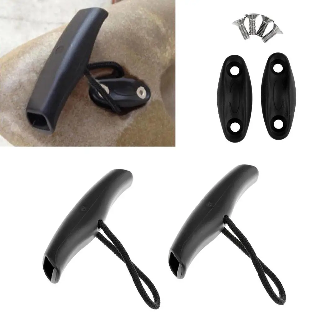 Universal Nylon Kayak Grab Handle Grip Accessory Set with Cord for Marine Boat Canoe Repair Parts