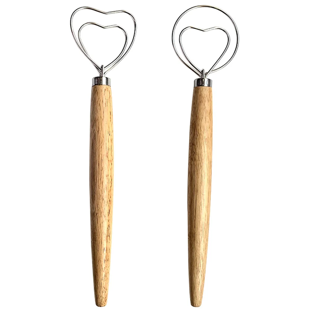 

Набор из 2 миксеров для теста: ручной миксер из нержавеющей стали с витой насадкой, инструмент для выпечки, для взбивания яиц, соусов, теста, с эргономичной ручкой, легкий