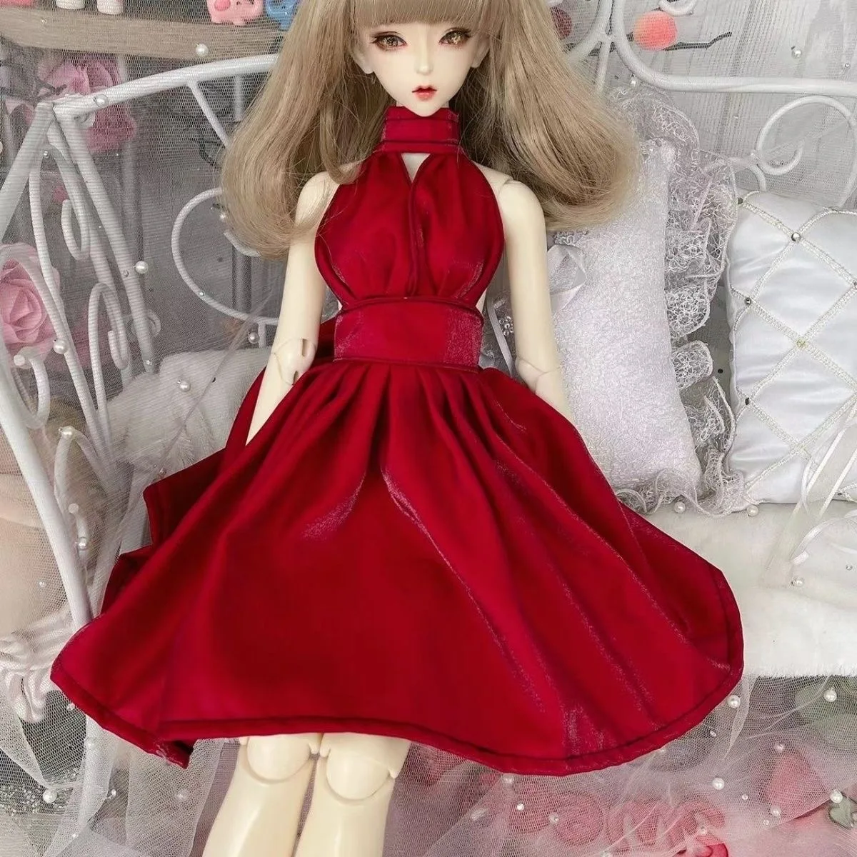 

1/3 BJD doll clothes 1/4 doll red dress free shipping