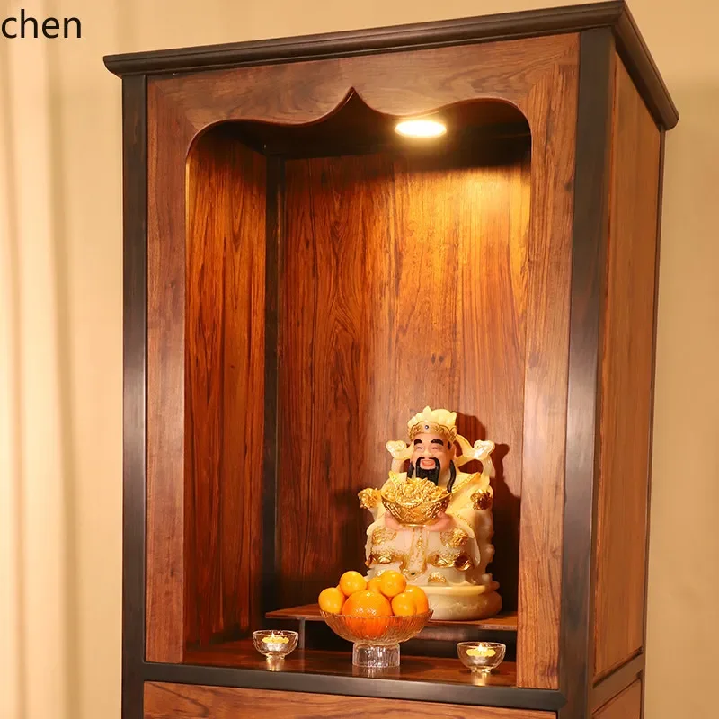 v1  solid wood vertical cabinet buddhist niche offering table altar guanyin worship table god of wealth for home buddhist