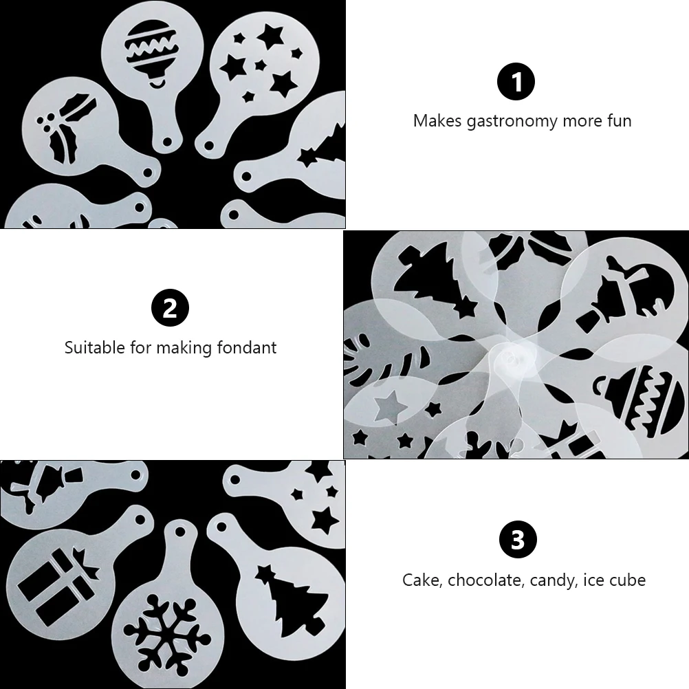 

8Pcs Christmas Fondant Creative Cake Mold Plastic DIY Baking Mold for Cake Chocolate Candy Ice Cube Jelly Crafts