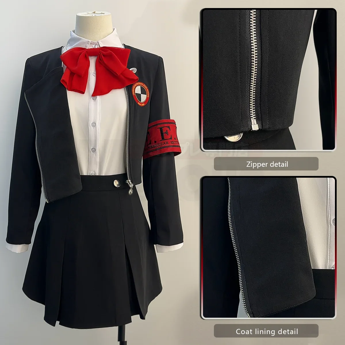 คอสเพลย์เกม P3 Aegis คอสเพลย์ชุดวิกผม Gekkoukan High School Uniform เย็บปักถักร้อยชุดกระโปรงเสื้อสวมใส่ทุกวันของขวัญ
