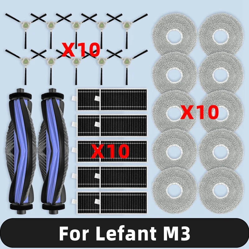 For M3 Replacement Parts Accessories Main Side Brush HEPA Filter Mop Cloth