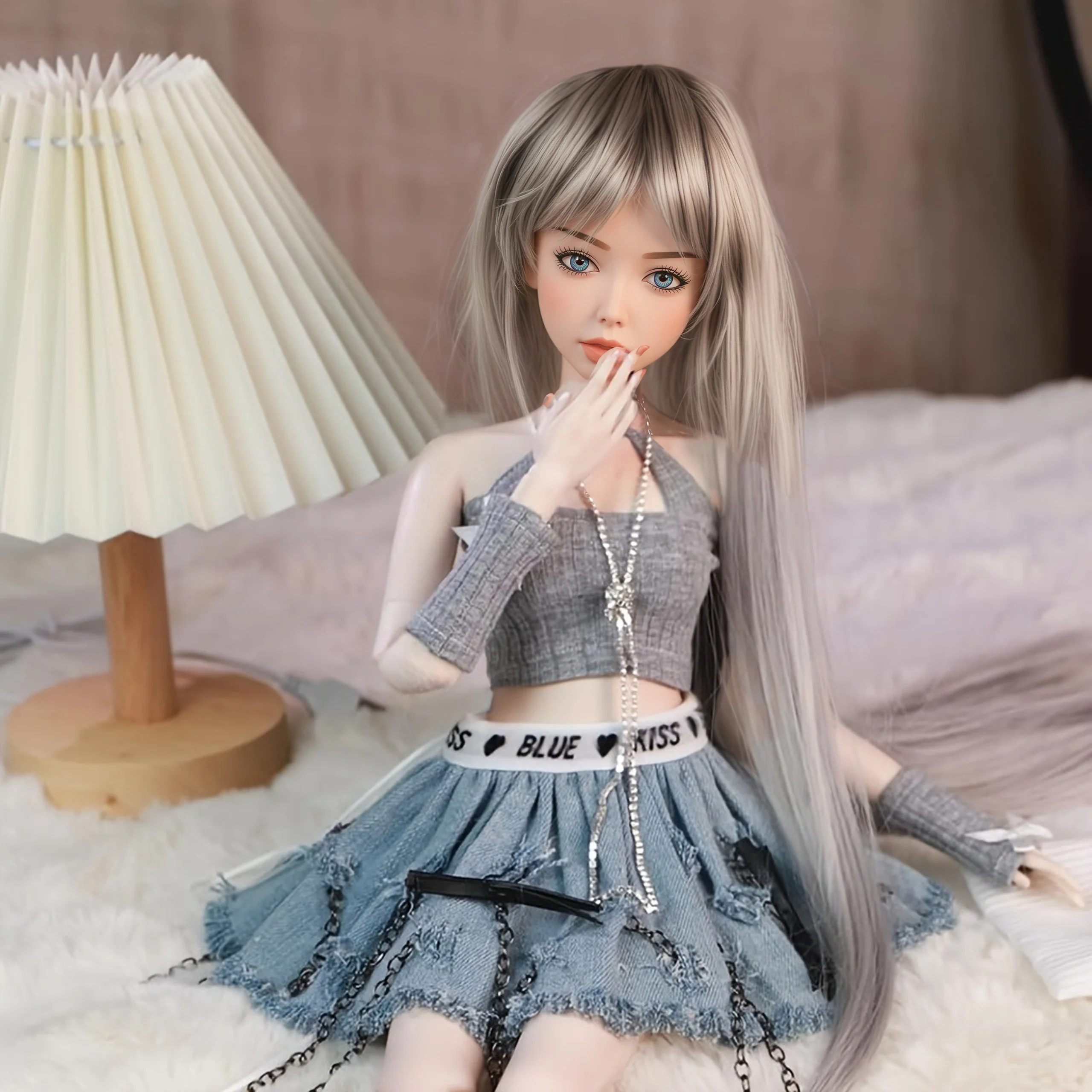 100 cm große realistische TPE-Sammler-Anime-Puppe mit beweglichem Metallskelett, weicher Hautberührung für lebensechte Anzeige und bewegliche Ther