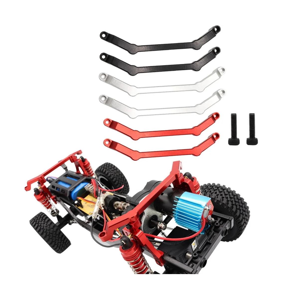 Supports de poteau de carrosserie en métal pour voiture RC, colonne de coque, pièces de mise à niveau, rouge, MN86, MN86S, MN86K, MN86KS, MN, G500, 1/12