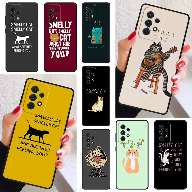 FRIENDS FUNNY TV SHOW PHOEBE SMELLY CAT Phone Case For Samsung Galaxy A52 A72 A73 A20e A21S A50 A70 A42 A31 A40 A51 A71 A32 A80