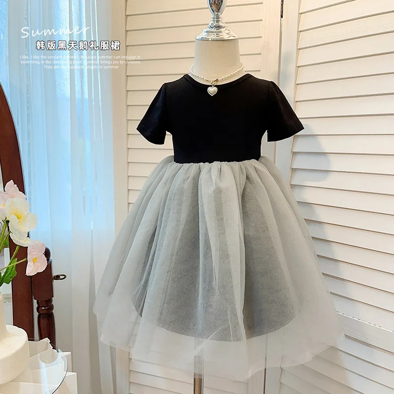 

2024Summer New Girls' Skirt Long Formal Dress Puffy Mesh Princess Dress Small and Older Children's Dresses-WSNY