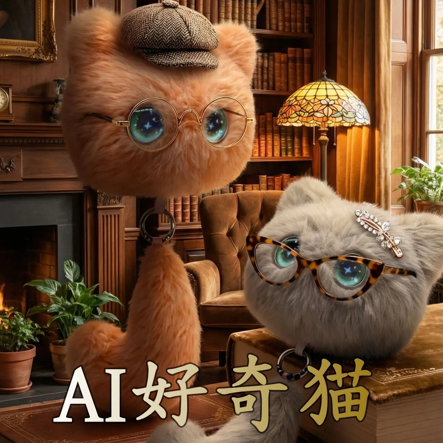 Curious Cat AI-Plüschtier, interaktives intelligentes Haustier mit Sprachgespräch und mehrsprachiger Unterstützung, elektronisch sprechender Begleiter