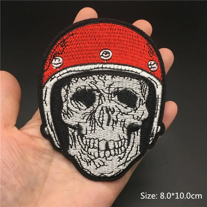 Rock Punk patch per abbigliamento ricamo Stripe Skull Appliques distintivo fantasma per abbigliamento giacca Jeans decorazioni fai da te Biker