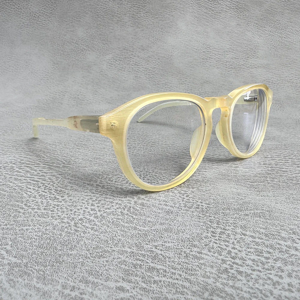 Man Women Eyeglass Frames Custom Vintage Optical Lens Myopia Eyeglasses Handmade Honey Horn Prescription Reading Glasses Frames