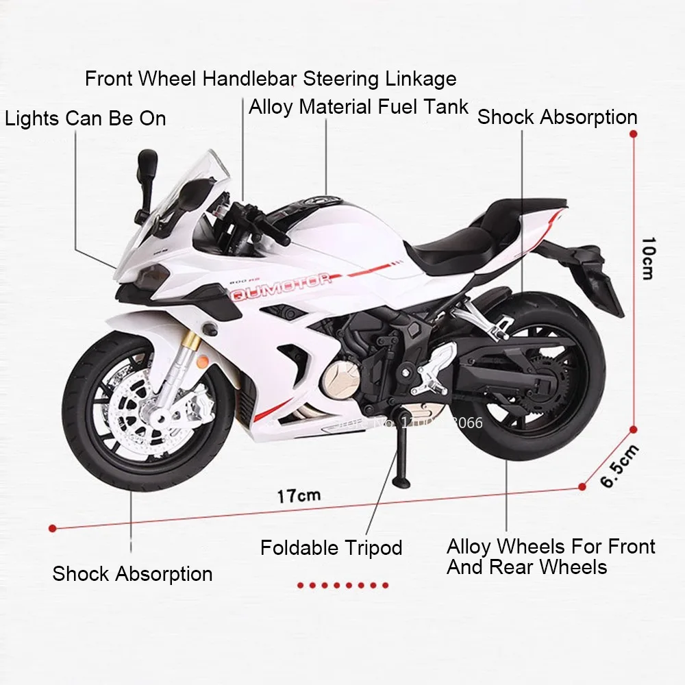 1:12 600RS Spring Breeze 450SR Motorcycles Toys Cars Models Rubber Tires Wheels Shock Absorption Miniature Vehicles Boys Gifts