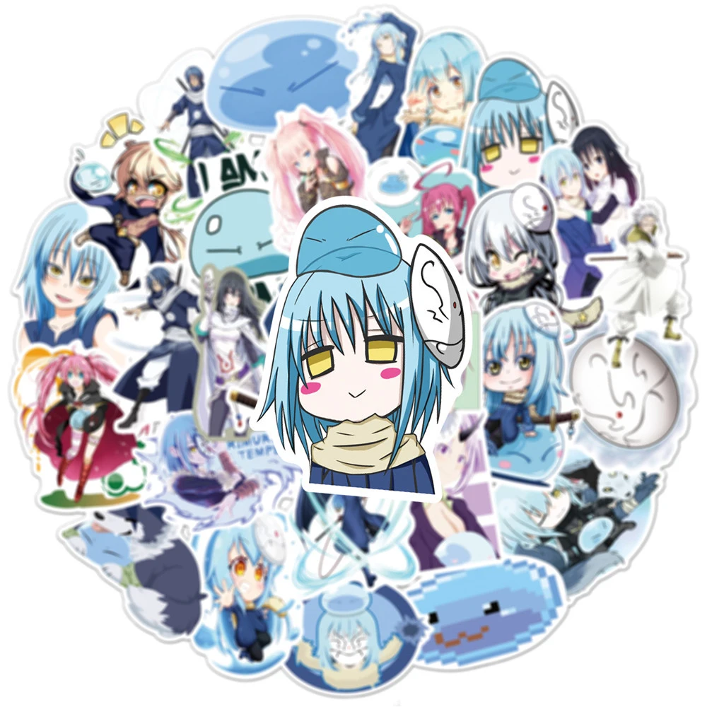 10/30/50 Stück Anime That Time I Got Reincarnated as a Slime Aufkleber Rimuru Tempest Cartoon-Sticker Graffiti Schreibwaren Laptop