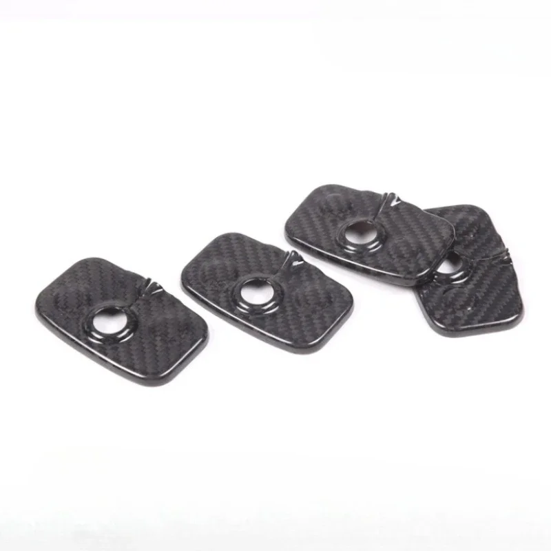 For Tesla Model S Real Dry Carbon Fiber 2014-2025 Interior Glossy Door Lock Latch Trim Cover Decoration Modification Accessories