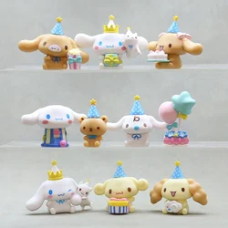 Sanrio Anime Figure 6Cm Christmas Hat Cinnamoroll Bear Figurines Collectibles Kawaii Doll Toys Send A Gifts For Childrens