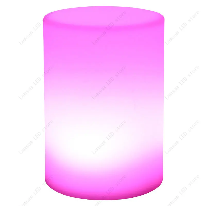 Lampu Silinder Isi Ulang RGB USB Tipe-C Lampu Meja LED Warna-warni Ornamen Silinder Bercahaya Portabel untuk Anak-anak sebagai Hadiah