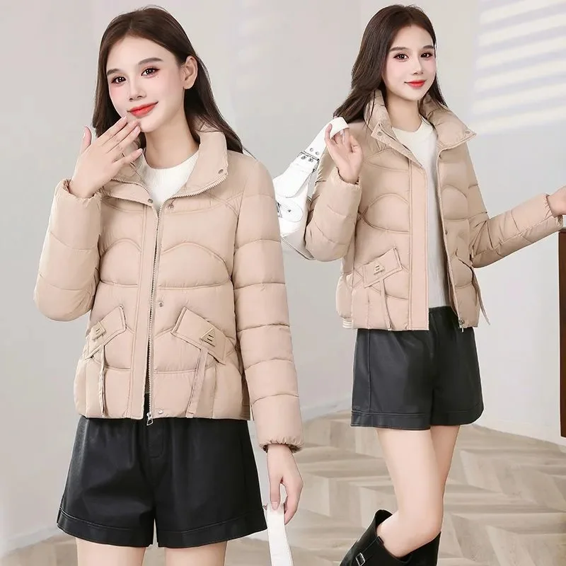 Winter Cotton Jacket Women's Thick Solid Short Coats New Korean Casual Outerwear Ladies Temperament Warm Cotton Padded Jacket