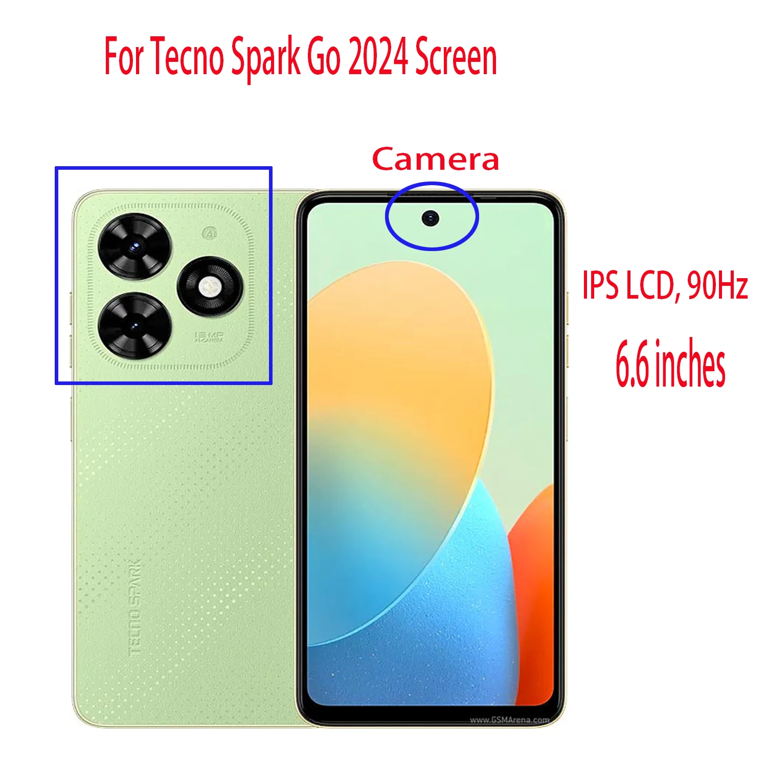 For Tecno Spark Go 2024 BG6 LCD Display Touch Screen Digitizer Assembly