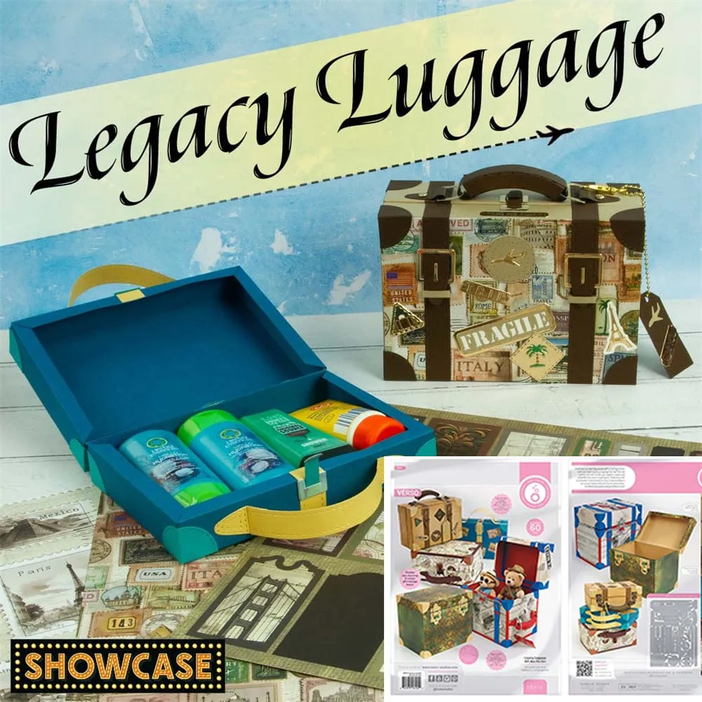 2026 Nuevo Set de Troqueles Metálicos para Troquelado y Repujado, Diseño Legacy Luggage Showcase Gift Box, para Manualidades DIY y Scrapbooking, Suministros de Corte y Artesanía