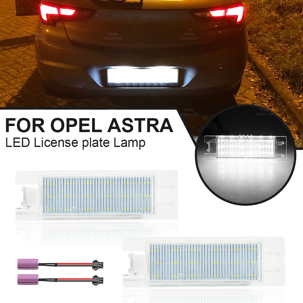 2Pcs LED License Plate Light For Opel Astra J H Zafira B Insignia Corsa C D Vectra C For Chevrolet Cruze Number backlight Lamp