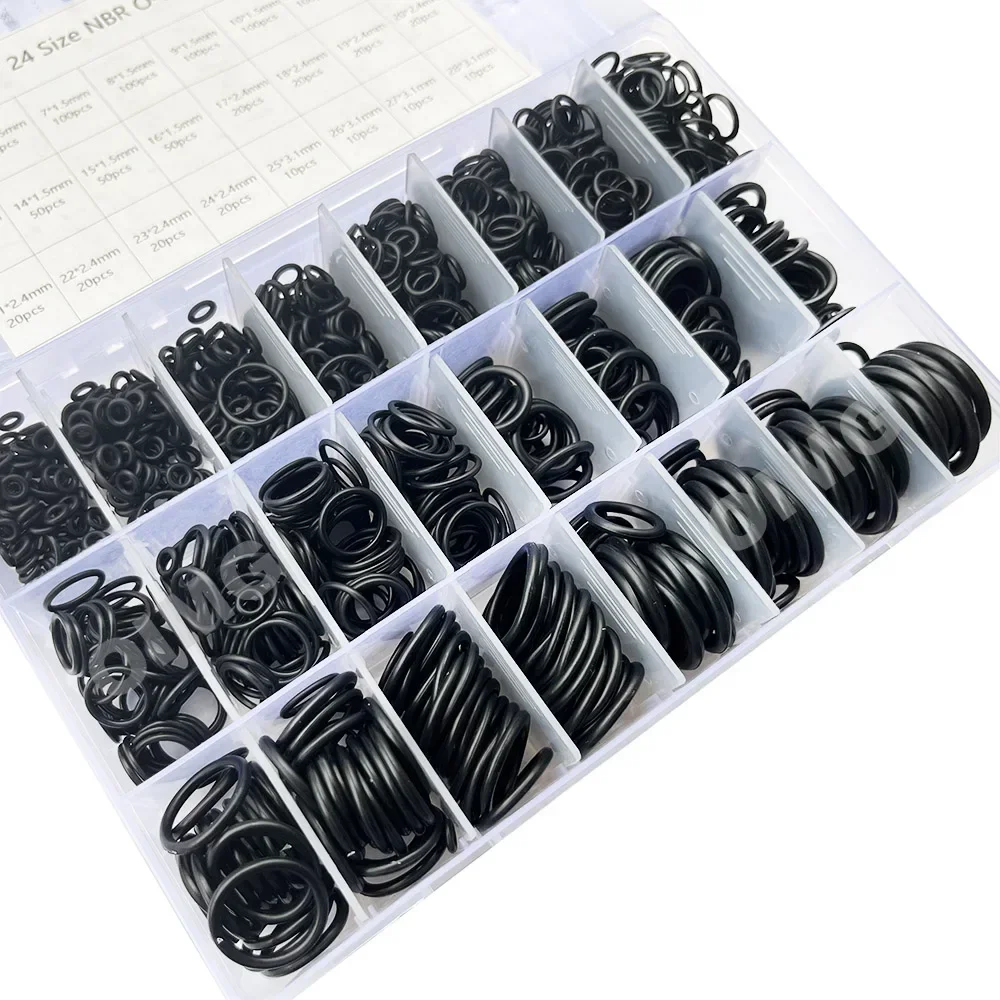 200/740/1200Pcs Rubber O Rings Kit Sealing Gasket Washers for Auto Air Conditioner Faucet Water Repair Resist Oil NBR O-Ring