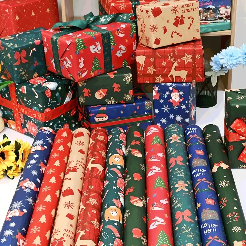 5/10/20pcs Extra Long 70x49 cm Large Christmas wrapping paper & gift wrap sets Ideal for Christmas Party Decorations craft paper