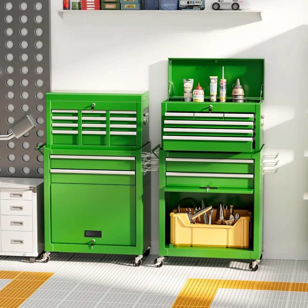 

8 Drawer Tool Chest with Wheels, 2-in-1 Detachable Rolling Tool Box with Drawers, Large Tool Cart on Lockable Wheels