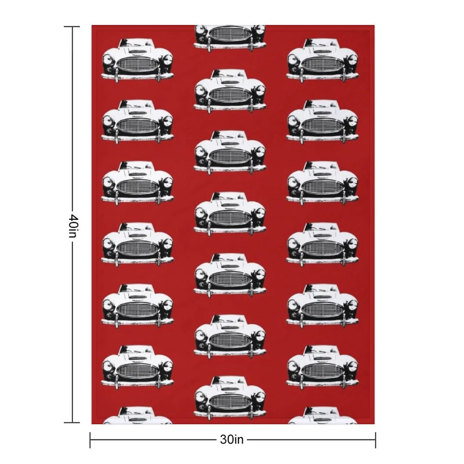 أوستن هيلي 3000 1960s السيارة الكلاسيكية البريطانية قطعة واحدة أبيض وأسود رمي بطانية فروي مخصص تأثيري أنيمي البطانيات #3