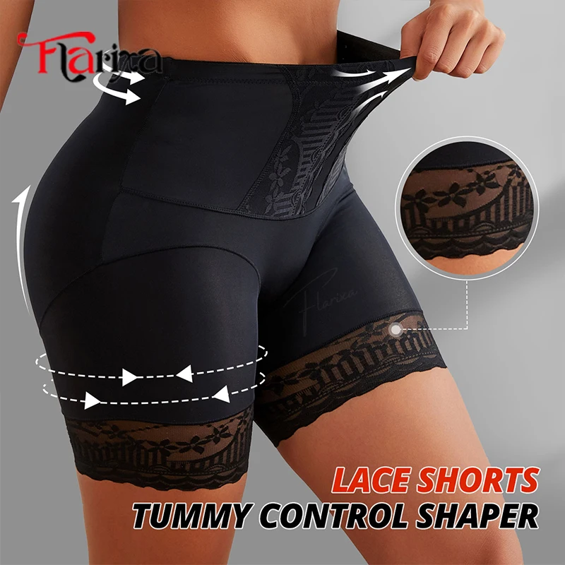 Flarixa Safety Pants Under Skirt Lace Shaping Panties for Women Boxers Protective Underwear Anti Chafing Thighs Shapewear Shorts