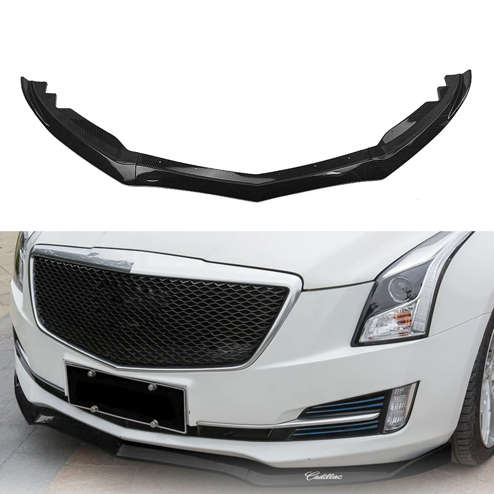 

For Cadillac ATS 2015 2016 2017 2018 Front Bumper Spoiler Lip Carbon Fiber Look/Glossy Black Car Lower Splitter Body Kit Lippe