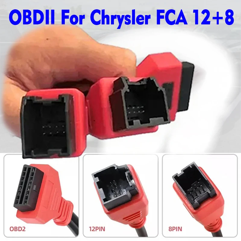 لكرايسلر FCA 12 + 8pin بوابة تجاوز Obd2 Dagnostic كابل محول ل جيب/دودج/فيات ل Autel MaxiSys/IM608/إطلاق X431V #4