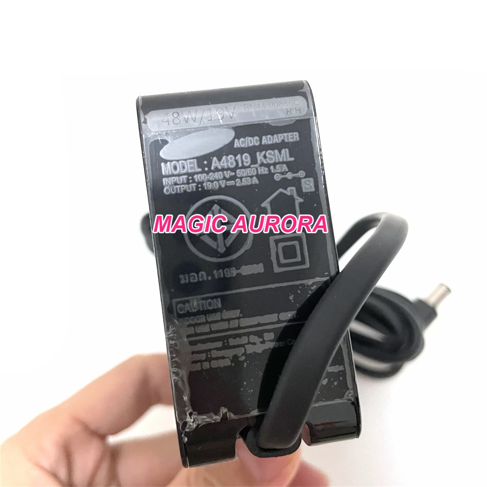 Genuine A4819_KSML Power Adapter 19V 2.53A 48W For Samsung Monitor UA32J4088AJ T27H390S UH750 LC27RG50FQUXEN T27H390S 6.5x4.4mm