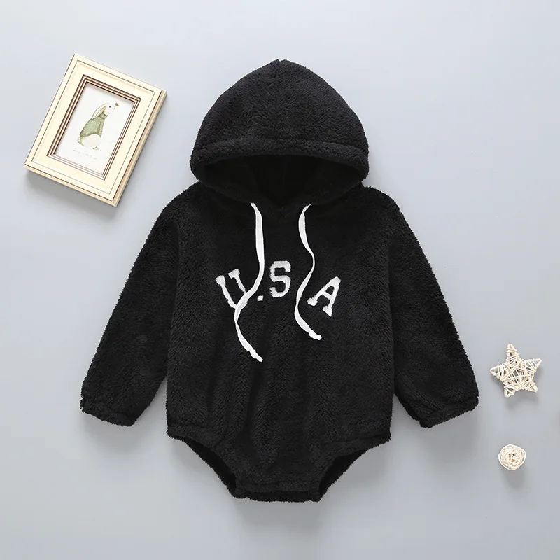 

Cute Plush Jumpsuit for Boys and Girls, Winter Triangular Crawling Suit with Hood and Thickened Stylish Jumpsuit