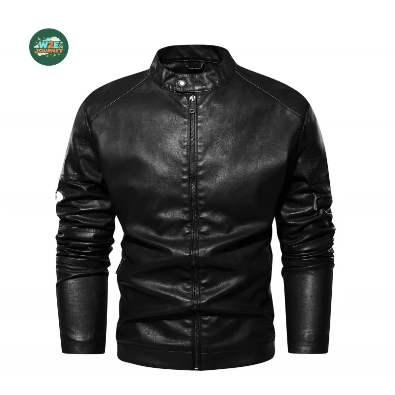 W2EJOURNEY Luxury Quality US EU Size PU Jacket Outdoor Wear Washed Autum Winter Casual Vintage Men Leather Jacket