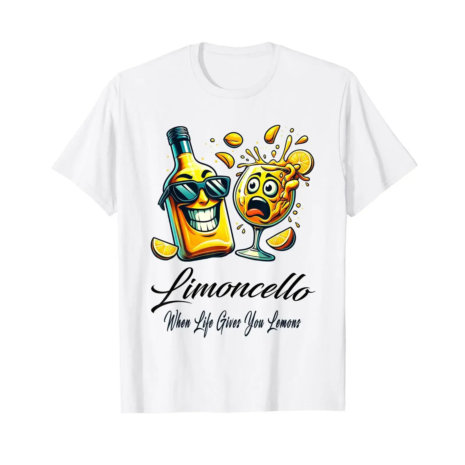 Limoncello When life gives you lemons T shirt White vintage Washed fashion Comfortable Soft Casual Stretched Unisex Stylish
