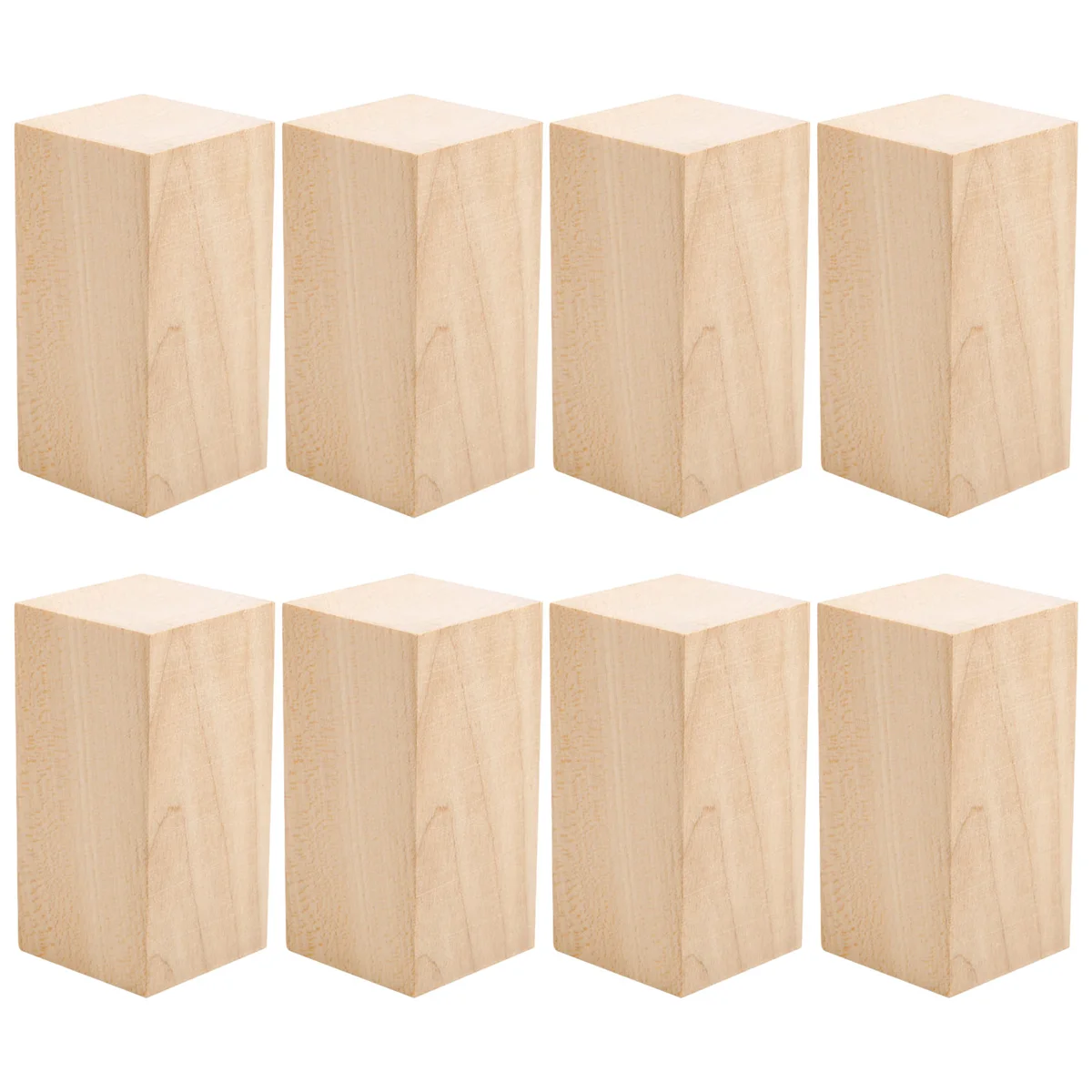 Kit de grands blocs de construction en bois de tilleul pour enfants, adultes, débutants, tiges, 4x2x2 po