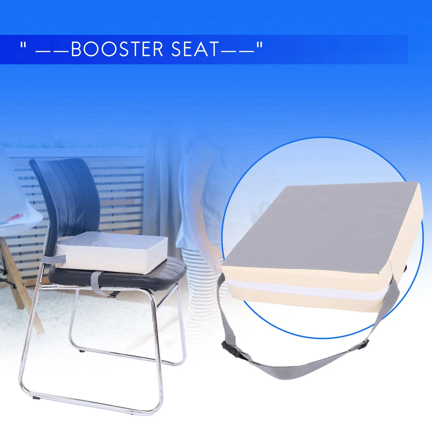 Cojín creciente para silla de CYGJ-2X, cojín elevador para silla alta ajustable desmontable portátil para bebés y niños pequeños, cojín para asiento