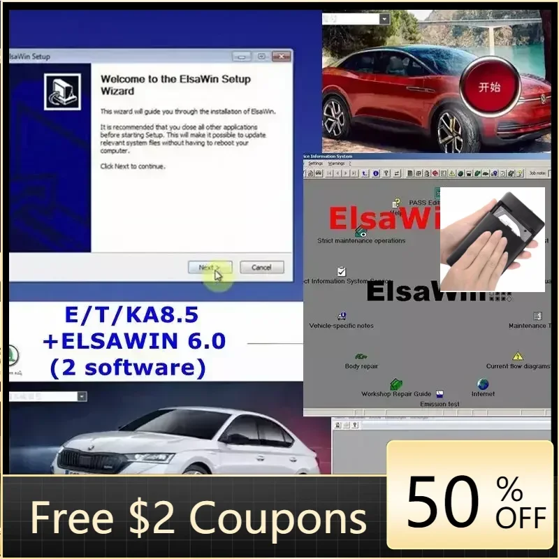 2024 Hot Elsawin 6.0 ET/KA 8.5 Group Vehicles Electronic Parts Catalog Support ForV/W+AU//DI+SE//AT+SKO//DA Auto Repair Software