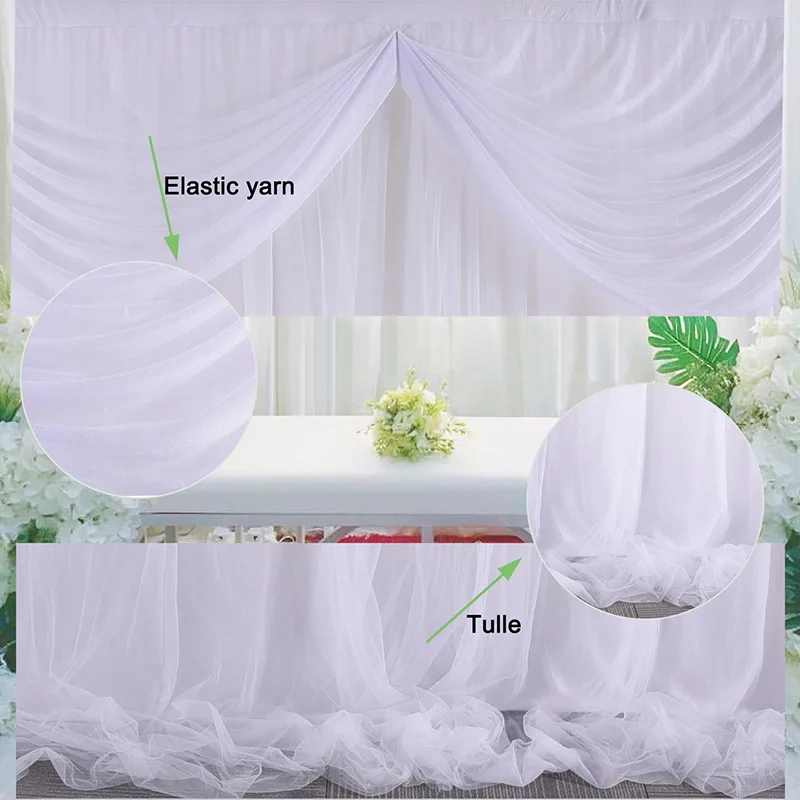 5*7FT(1.5*2.15M) Wedding Event Party Decor Background Wall Birthday Backdrop Curtain Customized Wedding Stage Drapes Decoration