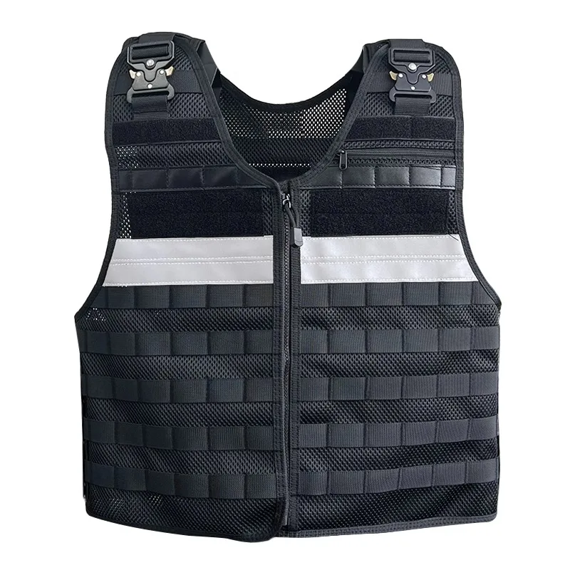 

Black Commuting Tactical Vest, Quick Detachable Service Vest, Anti Reflective Vest, Multi-Functional Back Suit For Summer Traini