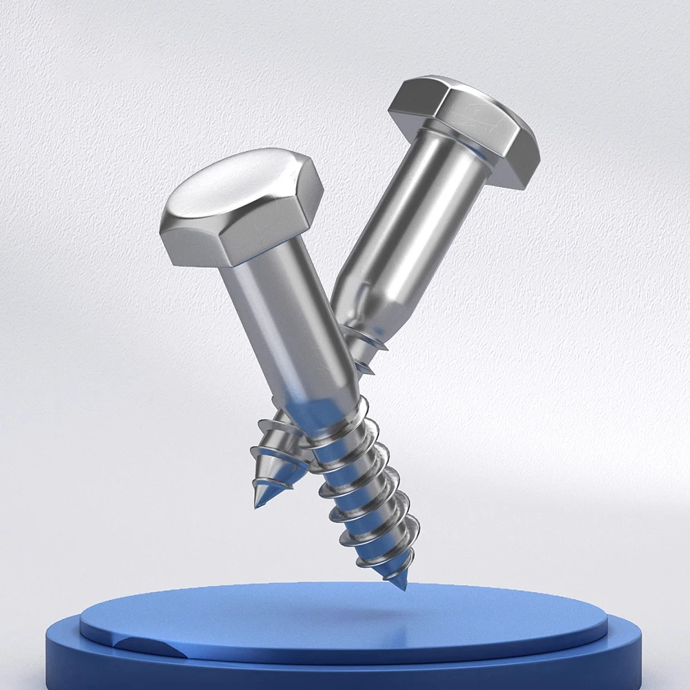 

1pcs M6 M8 M10 M12 304 Stainless Steel External Hexagon Self Tapping Wood Half Thread Screws Woodworking Bolt Length 30mm-150mm