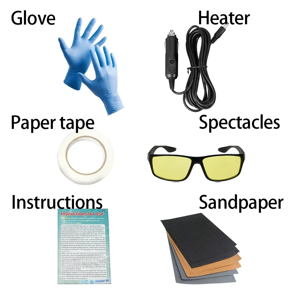 Autokoplamp Polish Restauratieset Koplamp Polijsten Reinigingsset Antikras Hydrofobe Autokoplamp Reparatie Polish Tool