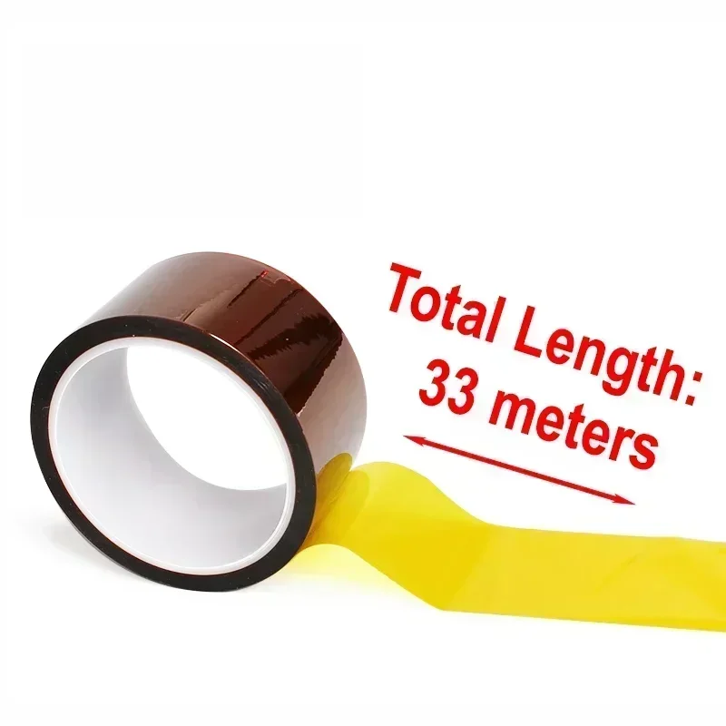 1-10Roll Width3-100mm Polyimide Adhesive Tapes Gold High Temperature Heat BGA Tape Protection Polyimide Adhesive Insulation Tape