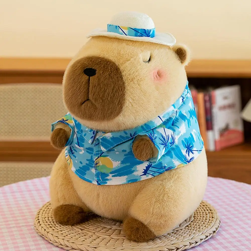 Yellow Duck Swim Ring Capybara Plush Toy Cute Simulation Beachwear Capibara Kawaii Stuffed Animal Plush Toy Capibara Plushie Boy