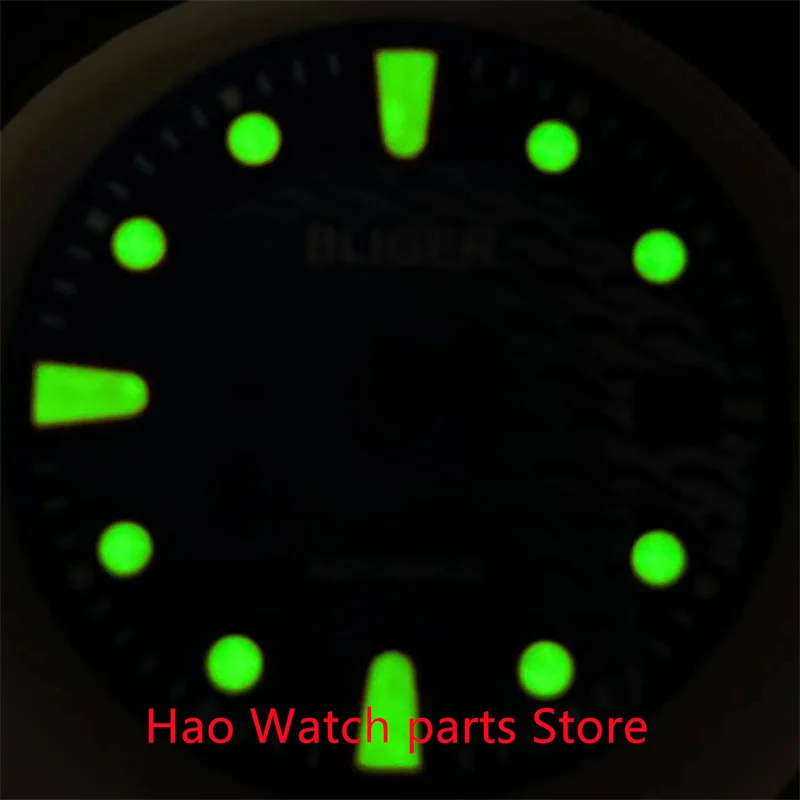 BLIGER 28.5mm black/ blue/green watch dial fit Miyota 8205 8215 821A ETA 2836/2824 Mingzhu DG2813/3804 movement