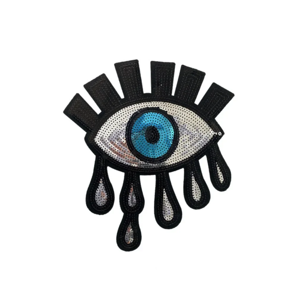 Evil Eye Iron on Patch for Clothing DIY Sewing Accessories Fashion Sequin Appliques Embroidery Patches Stickers Punk Decoration