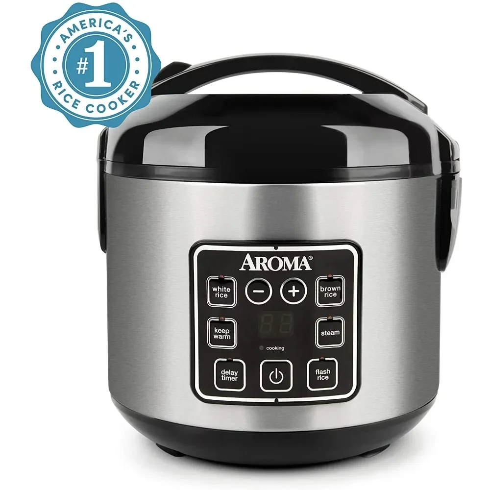 

Aroma 8-Cup (Cooked) Rice & Grain Cooker, Steamer, New Bonded Granited Coating