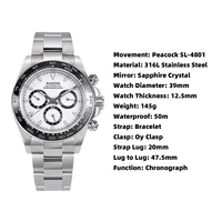 Sugess Panda Chronograph Movement Automatic Mechanical Chronograph Wristwatch Waterproof Diving Men Watches Ceramic Bezel Tona photo 6