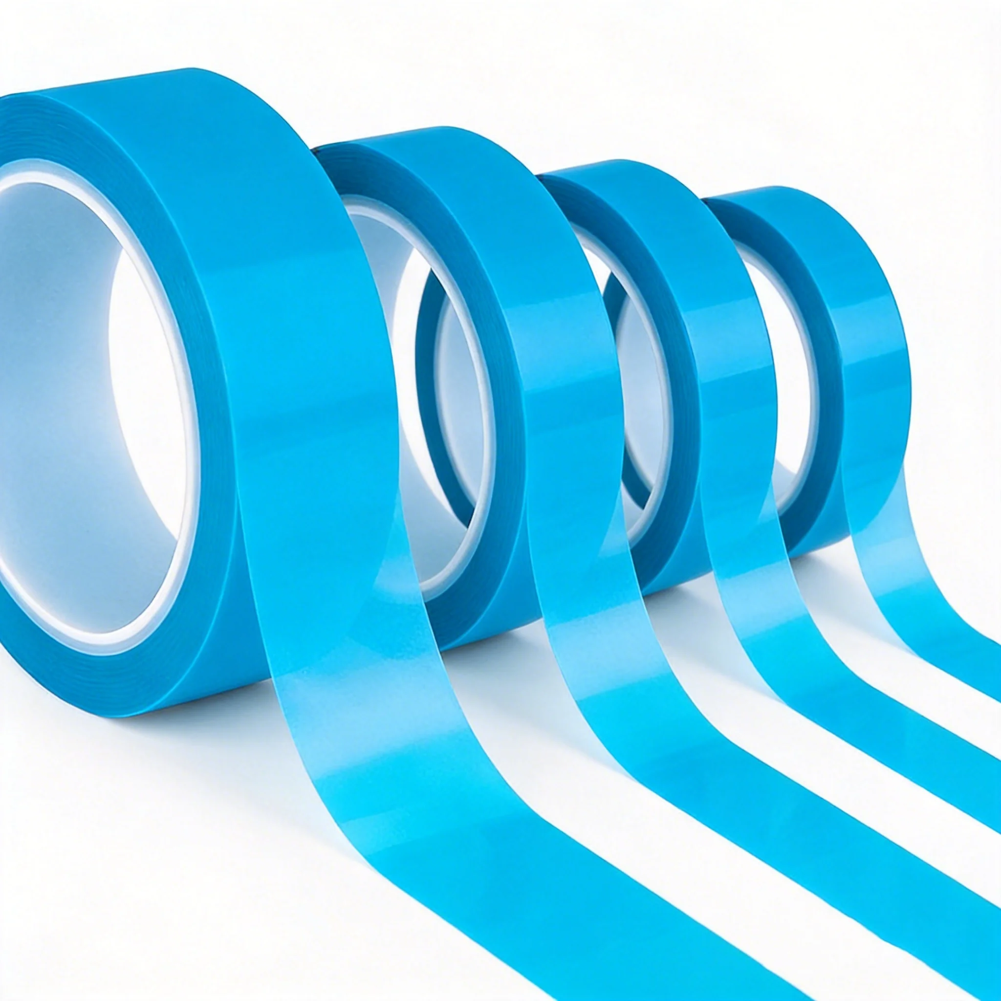 5 Rolls Blue PET Masking Tape 50mm x 50m High Tensile Strength Tape Acid Alkali Resistant Protective Fixing Tape