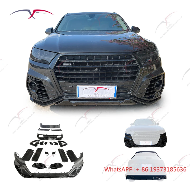 For Audi 2016-2019 Q7 Carbon Fiber Body Kit Fiberglass Front Lip Side Skirt Rear Bumper Enhancements for Upgrade New Condition