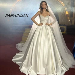 Customized Vintage Glitter Wedding Dresses Sparkly V-Neck Off Shoulder Backless Bridal Gowns Pleats Princess Wedding Dress